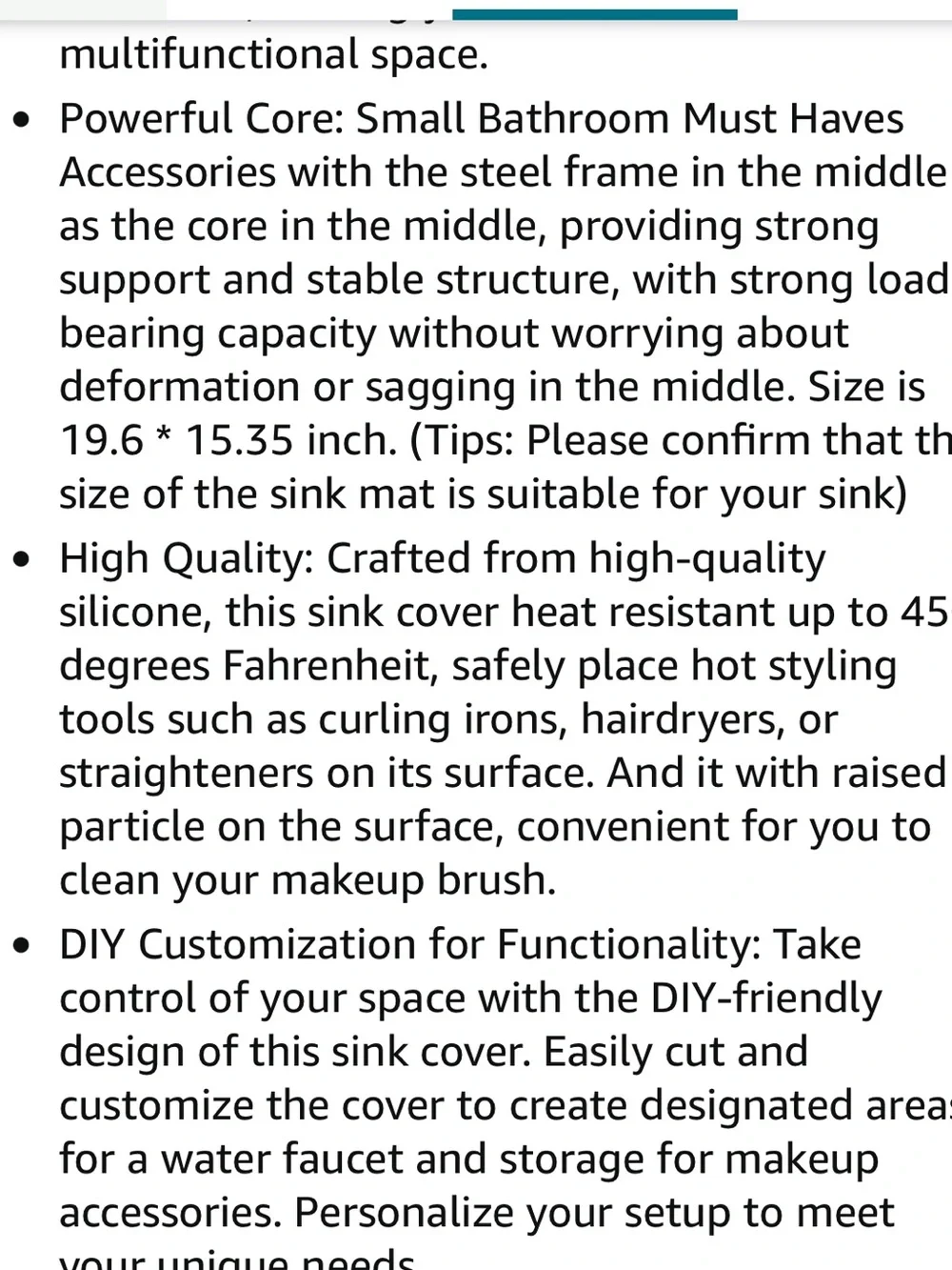 Black Foldable Bathroom Sink Cover
